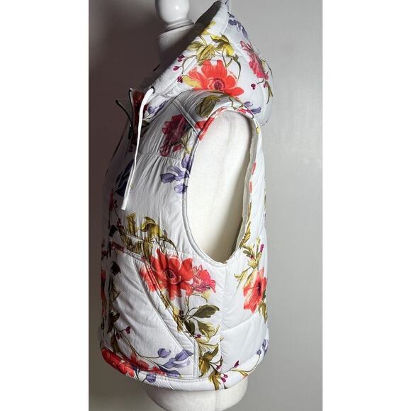 Anthropologie X Daily Practice Hooded Floral Boxy‎ Zip Up Puffer Vest Size Small - Picture 7 of 13